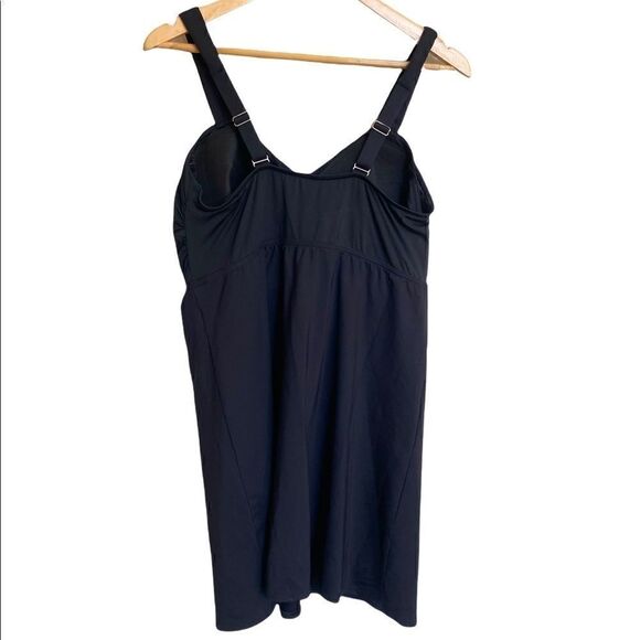 Lands End Swim Dress Black Bathing Suit 16D - Picture 2 of 6